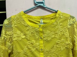 Yellow Net Top