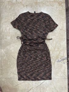 Brown Patterned Mini Dress