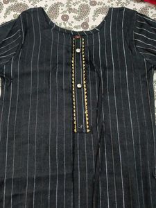 Striped Black Kurti