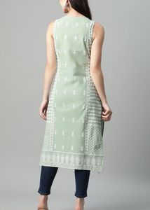 Sea Green Ethnic Motifs Kurta