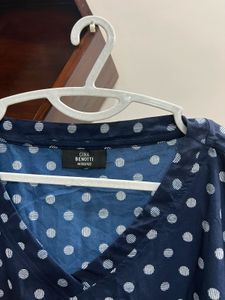 Navy Polka Dot Top