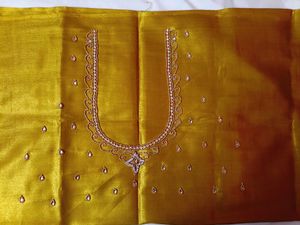🤩🤩Beautiful Gold Shine Maggam Work Blouse Piece