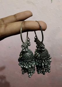 Silver Jhumka Earrings