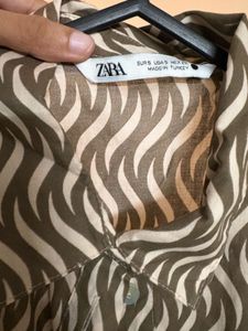 Zara Zebra Print Shirt-Dress