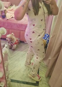 Cute Heart Print Pajama Set