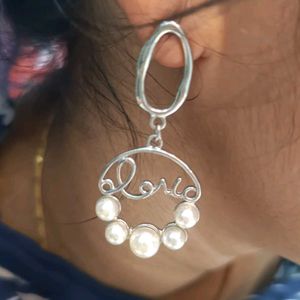 Love Pearl Drop Earrings