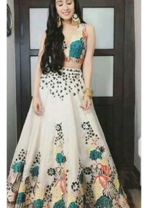 Floral Lehenga Crop Top Set