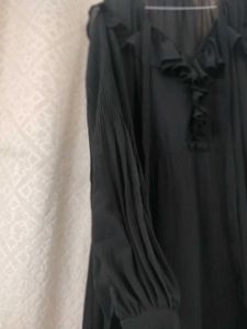 See Through Solid Black Maxi Dress