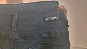 High Waisted Black Jeans with Grommet Detail