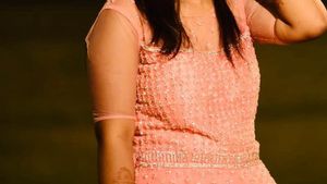 Peach Embellished Gown