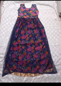 Anarkali Style Floral Net Gown