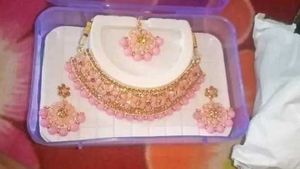 Light Pink Necklace Set For Party