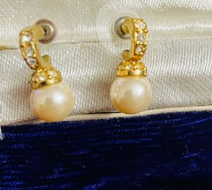 Delicate C Shaped Diamond Earring With Pearl