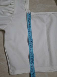 White Puff Sleeve Crop Top