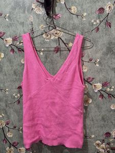 Pink Ribbed Tank Top