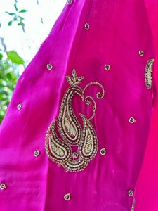 Pink Kurti with Gold Embroidery