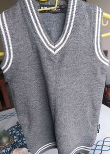 Two V Neck Kironiknit Grey Sleeveless Sweaters