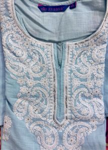 Red Embroidered Kurta