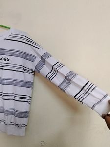 White Striped Sweatshirt