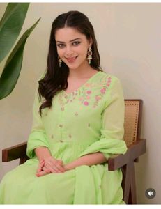 Green Pure Mal Cotton Suit Set