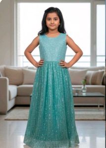Girls' Elegant Blue Party Dress