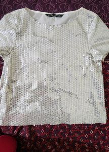 ZARA Sparkle N Shine silver  Top