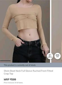 Shein Ruched Front Crop Top