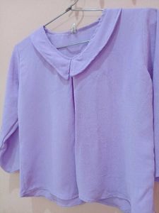 Cute Lavender Peter Pan Collar Top for women