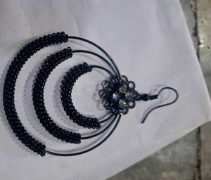 Black Beaded Earrings