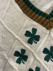 Cute Clover Knit Sweater Vest