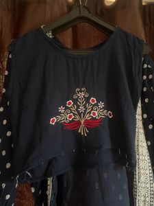 Ethnic Crop Top And Koti