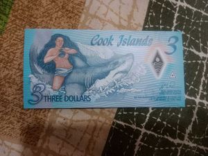 Cook Islands $3 Bill unc condition