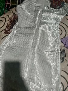 Elegant Silver Evening Gown