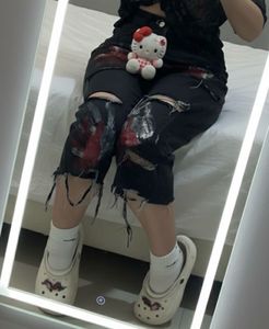 🖤Trendy Distressed Handprint Jorts