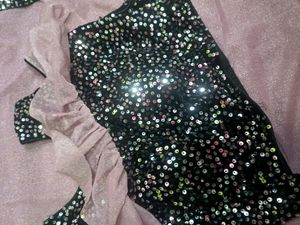 Sequence work saree readymade blouse