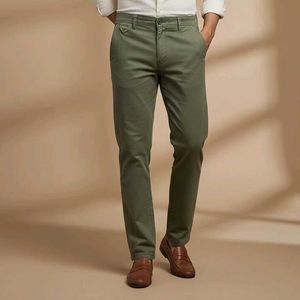 Men's Olive Green Casual Trousers