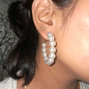 Pearl Hoop Earrings
