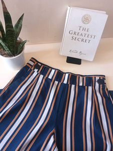 NAVY BLUE Wide Leg STRIPED PANTS