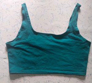 Teal Cropped Tank Top Combo Of 2 Bra And Underwear