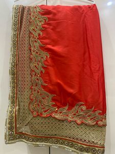 Gorgeous Red Golden Saree -Net Work