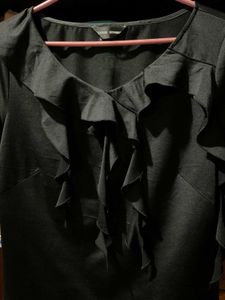 Chic Black Ruffle Top