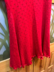 imported Red Ruffled Mini Dress new with tag unuse