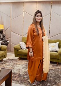 Farshi Salwar Suit With Organza Dupatta