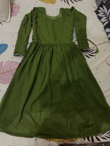 Green Heavy Worked Kurta!