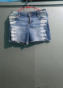 Distressed Denim Shorts