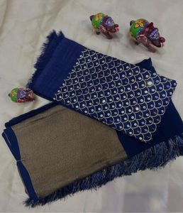Elegant Blue Embellished Saree