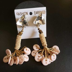 Beige Elegant Earring