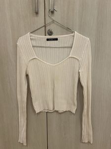 Heart Neckline Zudio White Top