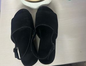 Black Suede Wedge Heels