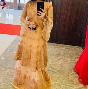 Elegant Peach Anarkali Dress